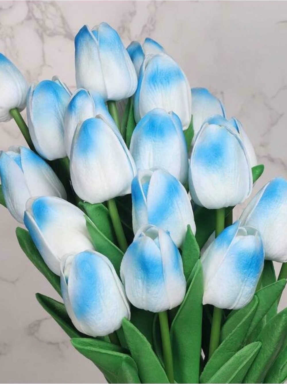 Artificial Blue & White Tulip Bundle Faux Silk Flowers
Bouquet